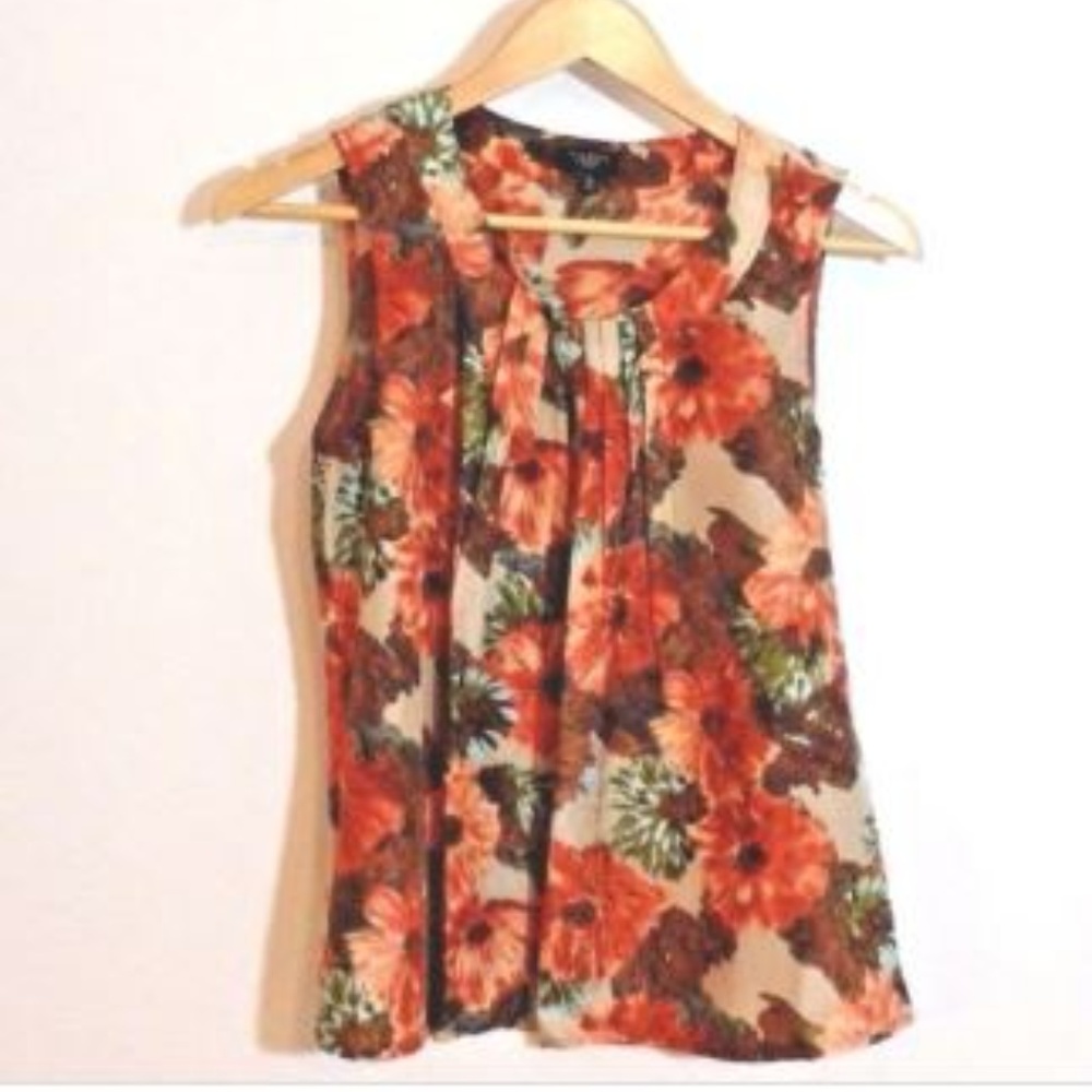 Talbots 8P Foral Spring Blouse Short Sleeve